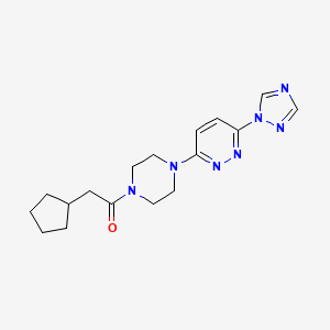 1-(4-(6-(1H-1,2,4-triazol-1-yl)pyridazin-3-yl)piperazin-1-yl)-2-cyclopentylethanone