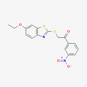 2-[(6-Ethoxy-1,3-benzothiazol-2-yl)sulfanyl]-1-(3-nitrophenyl)ethanone