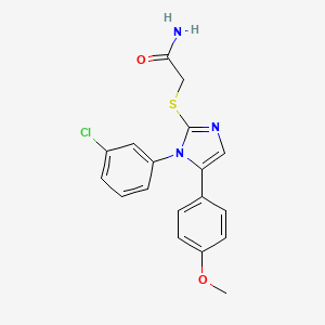 2-((1-(3-chlorophenyl)-5-(4-methoxyphenyl)-1H-imidazol-2-yl)thio)acetamide