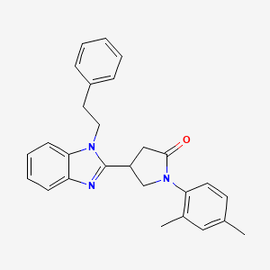 1-(2,4-dimethylphenyl)-4-[1-(2-phenylethyl)-1H-benzimidazol-2-yl]pyrrolidin-2-one