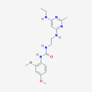 molecular formula C18H26N6O3 B2450875 1-(2,4-Dimethoxyphenyl)-3-(2-((6-(ethylamino)-2-methylpyrimidin-4-yl)amino)ethyl)urea CAS No. 1203317-53-6