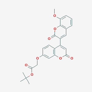 B2450889 Tert-butyl 2-[4-(8-methoxy-2-oxochromen-3-yl)-2-oxochromen-7-yloxy]acetate CAS No. 869079-44-7