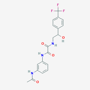 molecular formula C19H18F3N3O4 B2450898 N1-(3-acetamidophenyl)-N2-(2-hydroxy-2-(4-(trifluoromethyl)phenyl)ethyl)oxalamide CAS No. 1351641-89-8