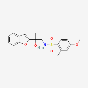 molecular formula C19H21NO5S B2450921 N-(2-(benzofuran-2-yl)-2-hydroxypropyl)-4-methoxy-2-methylbenzenesulfonamide CAS No. 2034441-88-6