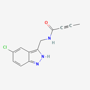 molecular formula C12H10ClN3O B2450947 N-[(5-Chloro-2H-indazol-3-yl)methyl]but-2-ynamide CAS No. 2411318-07-3