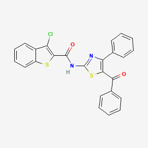 molecular formula C25H15ClN2O2S2 B2450949 N-(5-benzoyl-4-phenyl-1,3-thiazol-2-yl)-3-chloro-1-benzothiophene-2-carboxamide CAS No. 476293-91-1