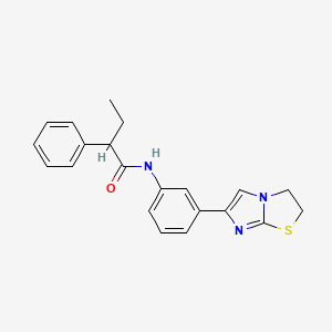 molecular formula C21H21N3OS B2450951 N-(3-(2,3-dihydroimidazo[2,1-b]thiazol-6-yl)phenyl)-2-phenylbutanamide CAS No. 893974-86-2