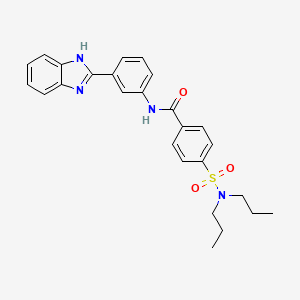 molecular formula C26H28N4O3S B2450959 N-[3-(1H-1,3-benzodiazol-2-yl)phenyl]-4-(dipropylsulfamoyl)benzamide CAS No. 477493-13-3