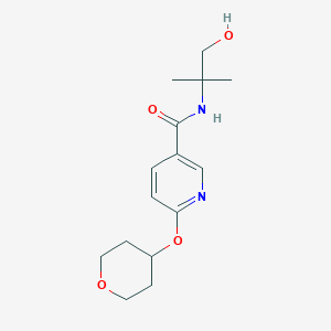 molecular formula C15H22N2O4 B2450977 N-(1-hydroxy-2-methylpropan-2-yl)-6-(oxan-4-yloxy)pyridine-3-carboxamide CAS No. 1903011-51-7