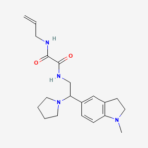molecular formula C20H28N4O2 B2450981 N1-allyl-N2-(2-(1-methylindolin-5-yl)-2-(pyrrolidin-1-yl)ethyl)oxalamide CAS No. 922117-12-2
