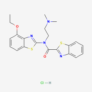 molecular formula C21H23ClN4O2S2 B2450982 N-(2-(dimethylamino)ethyl)-N-(4-ethoxybenzo[d]thiazol-2-yl)benzo[d]thiazole-2-carboxamide hydrochloride CAS No. 1215506-83-4