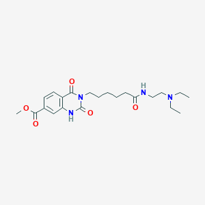 molecular formula C22H32N4O5 B2450983 Methyl 3-(6-((2-(diethylamino)ethyl)amino)-6-oxohexyl)-2,4-dioxo-1,2,3,4-tetrahydroquinazoline-7-carboxylate CAS No. 688773-64-0