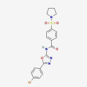 molecular formula C19H17BrN4O4S B2451015 N-(5-(4-bromophenyl)-1,3,4-oxadiazol-2-yl)-4-(pyrrolidin-1-ylsulfonyl)benzamide CAS No. 891128-94-2