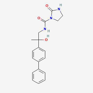 molecular formula C19H21N3O3 B2451016 N-(2-([1,1'-biphenyl]-4-yl)-2-hydroxypropyl)-2-oxoimidazolidine-1-carboxamide CAS No. 1795297-47-0
