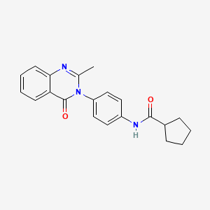 molecular formula C21H21N3O2 B2451025 N-[4-(2-methyl-4-oxo-3,4-dihydroquinazolin-3-yl)phenyl]cyclopentanecarboxamide CAS No. 904273-06-9