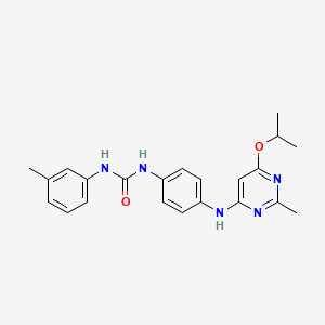molecular formula C22H25N5O2 B2451029 1-(4-((6-Isopropoxy-2-methylpyrimidin-4-yl)amino)phenyl)-3-(m-tolyl)urea CAS No. 1021121-58-3