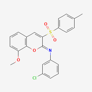 molecular formula C23H18ClNO4S B2451031 (2Z)-N-(3-chlorophenyl)-8-methoxy-3-(4-methylbenzenesulfonyl)-2H-chromen-2-imine CAS No. 904436-59-5