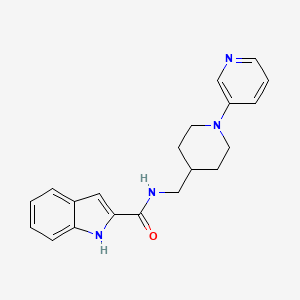 molecular formula C20H22N4O B2451046 N-((1-(pyridin-3-yl)piperidin-4-yl)methyl)-1H-indole-2-carboxamide CAS No. 2034614-38-3