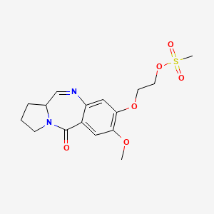 molecular formula C16H20N2O6S B2451128 2-[(2-Methoxy-11-oxo-6a,7,8,9-tetrahydropyrrolo[2,1-c][1,4]benzodiazepin-3-yl)oxy]ethyl methanesulfonate CAS No. 143328-25-0