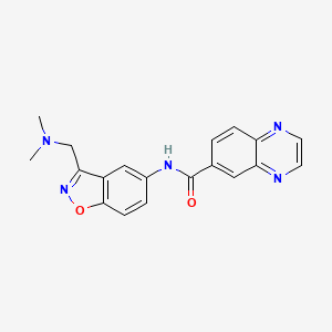 molecular formula C19H17N5O2 B2451206 N-{3-[(dimethylamino)methyl]-1,2-benzoxazol-5-yl}quinoxaline-6-carboxamide CAS No. 2380069-44-1