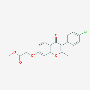 molecular formula C19H15ClO5 B2451242 methyl 2-{[3-(4-chlorophenyl)-2-methyl-4-oxo-4H-chromen-7-yl]oxy}acetate CAS No. 618389-64-3
