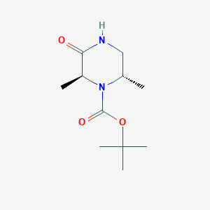 molecular formula C11H20N2O3 B2451251 tert-butyl (2S,6S)-2,6-dimethyl-3-oxo-piperazine-1-carboxylate CAS No. 2306247-05-0