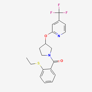 (2-(Ethylthio)phenyl)(3-((4-(trifluoromethyl)pyridin-2-yl)oxy)pyrrolidin-1-yl)methanone
