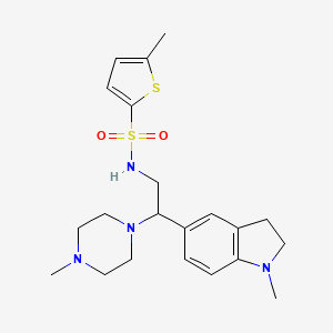 5-methyl-N-(2-(1-methylindolin-5-yl)-2-(4-methylpiperazin-1-yl)ethyl)thiophene-2-sulfonamide