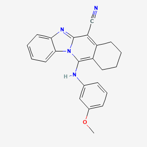 11-(3-Methoxyanilino)-7,8,9,10-tetrahydrobenzimidazolo[1,2-b]isoquinoline-6-carbonitrile