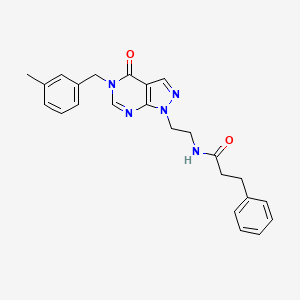 N-(2-(5-(3-methylbenzyl)-4-oxo-4,5-dihydro-1H-pyrazolo[3,4-d]pyrimidin-1-yl)ethyl)-3-phenylpropanamide
