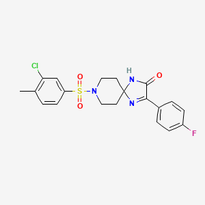 molecular formula C20H19ClFN3O3S B2451380 8-(3-chloro-4-methylbenzenesulfonyl)-3-(4-fluorophenyl)-1,4,8-triazaspiro[4.5]dec-3-en-2-one CAS No. 1215740-74-1