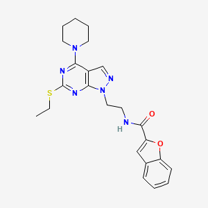 N-(2-(6-(ethylthio)-4-(piperidin-1-yl)-1H-pyrazolo[3,4-d]pyrimidin-1-yl)ethyl)benzofuran-2-carboxamide