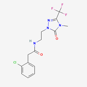 2-(2-chlorophenyl)-N-(2-(4-methyl-5-oxo-3-(trifluoromethyl)-4,5-dihydro-1H-1,2,4-triazol-1-yl)ethyl)acetamide