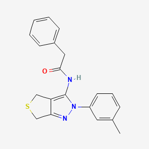 molecular formula C20H19N3OS B2451396 2-phenyl-N-(2-(m-tolyl)-4,6-dihydro-2H-thieno[3,4-c]pyrazol-3-yl)acetamide CAS No. 361477-59-0