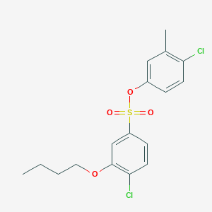 molecular formula C17H18Cl2O4S B2451401 4-Chloro-3-methylphenyl 3-butoxy-4-chlorobenzene-1-sulfonate CAS No. 2361684-38-8