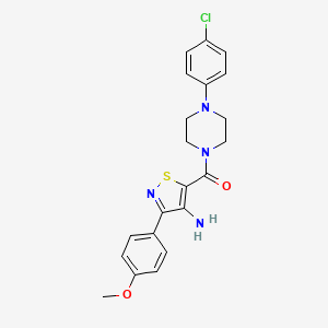 (4-Amino-3-(4-methoxyphenyl)isothiazol-5-yl)(4-(4-chlorophenyl)piperazin-1-yl)methanone