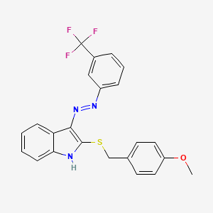 2-[(4-methoxybenzyl)sulfanyl]-3H-indol-3-one N-[3-(trifluoromethyl)phenyl]hydrazone