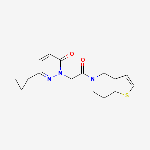 molecular formula C16H17N3O2S B2451404 6-cyclopropyl-2-(2-(6,7-dihydrothieno[3,2-c]pyridin-5(4H)-yl)-2-oxoethyl)pyridazin-3(2H)-one CAS No. 2034493-08-6