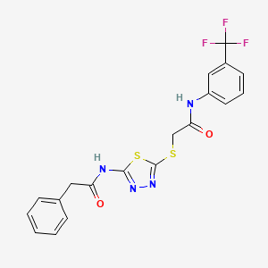 N-(5-((2-oxo-2-((3-(trifluoromethyl)phenyl)amino)ethyl)thio)-1,3,4-thiadiazol-2-yl)-2-phenylacetamide