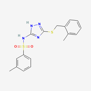 3-methyl-N-{5-[(2-methylbenzyl)sulfanyl]-1H-1,2,4-triazol-3-yl}benzenesulfonamide
