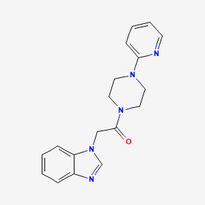 molecular formula C18H19N5O B2451451 2-(1H-1,3-benzodiazol-1-yl)-1-[4-(pyridin-2-yl)piperazin-1-yl]ethan-1-one CAS No. 1203095-37-7