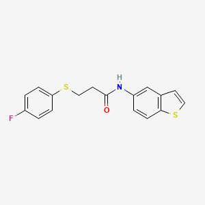 N-(1-benzothiophen-5-yl)-3-(4-fluorophenyl)sulfanylpropanamide