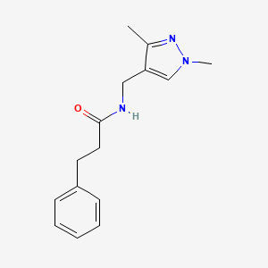 N-((1,3-dimethyl-1H-pyrazol-4-yl)methyl)-3-phenylpropanamide