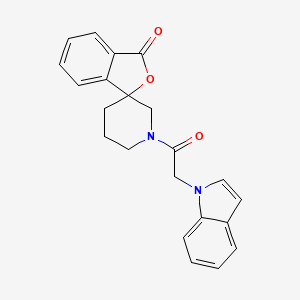 molecular formula C22H20N2O3 B2451476 1'-(2-(1H-indol-1-yl)acetyl)-3H-spiro[isobenzofuran-1,3'-piperidin]-3-one CAS No. 1705339-70-3