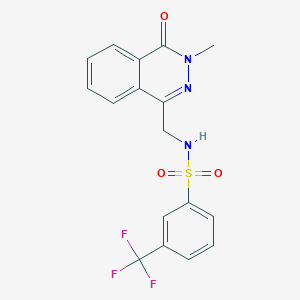 molecular formula C17H14F3N3O3S B2451511 N-((3-甲基-4-氧代-3,4-二氢邻苯二嗪-1-基)甲基)-3-(三氟甲基)苯磺酰胺 CAS No. 1396781-81-9