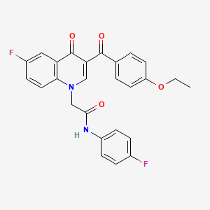 2-[3-(4-ethoxybenzoyl)-6-fluoro-4-oxo-1,4-dihydroquinolin-1-yl]-N-(4-fluorophenyl)acetamide