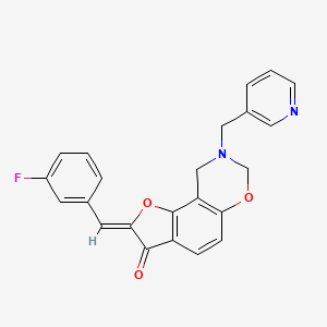 (Z)-2-(3-fluorobenzylidene)-8-(pyridin-3-ylmethyl)-8,9-dihydro-2H-benzofuro[7,6-e][1,3]oxazin-3(7H)-one