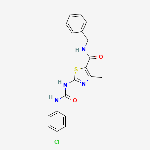 molecular formula C19H17ClN4O2S B2451637 N-benzyl-2-(3-(4-chlorophenyl)ureido)-4-methylthiazole-5-carboxamide CAS No. 941975-43-5