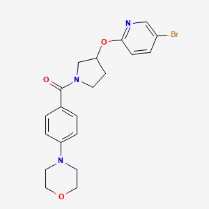 molecular formula C20H22BrN3O3 B2451660 (3-((5-Bromopyridin-2-yl)oxy)pyrrolidin-1-yl)(4-morpholinophenyl)methanone CAS No. 1903466-92-1