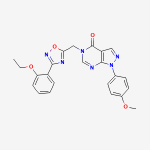 molecular formula C23H20N6O4 B2451664 5-{[3-(2-ethoxyphenyl)-1,2,4-oxadiazol-5-yl]methyl}-1-(4-methoxyphenyl)-1H,4H,5H-pyrazolo[3,4-d]pyrimidin-4-one CAS No. 1189732-60-2